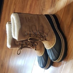 Sorel Women's Caribou Waterproof Buff Sherpa Lined Winter Boots Size 10